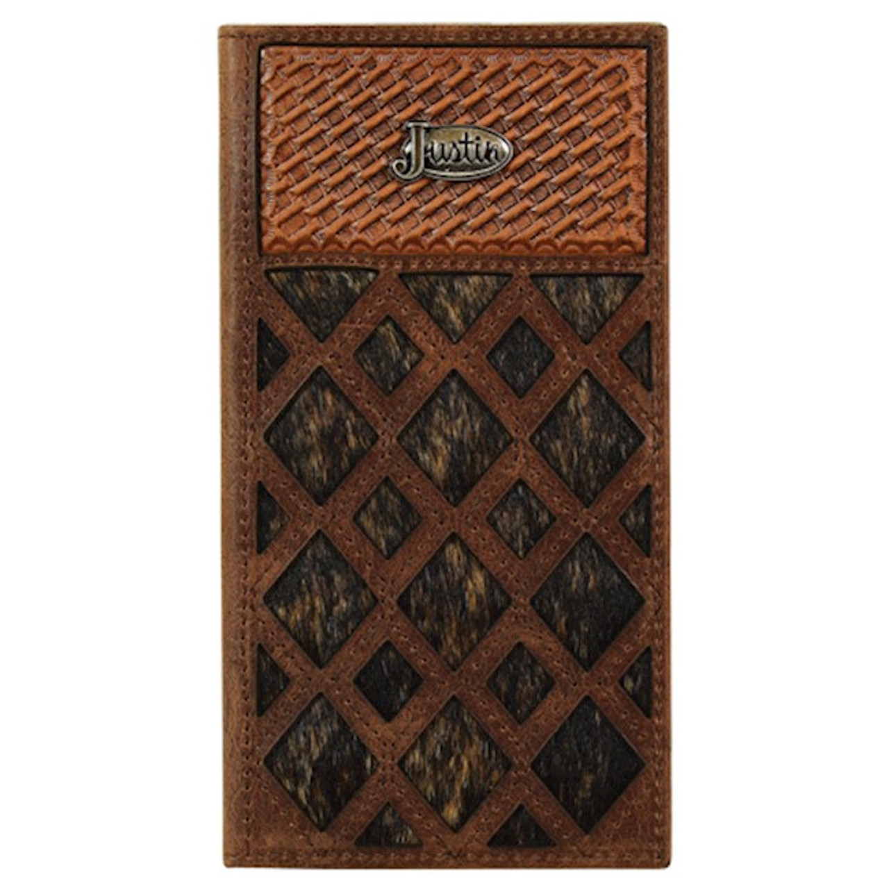 JUSTIN RODEO WALLET BRINDLE INLAY FRINGE WESTERN WEAR