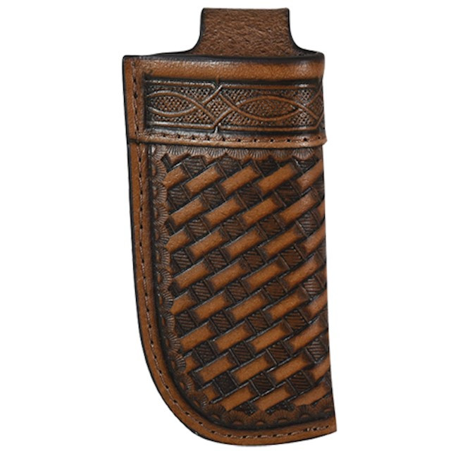 JUSTIN KNIFE SHEATH CLASSIC BASKETWEAVE FRINGE WESTERN WEAR