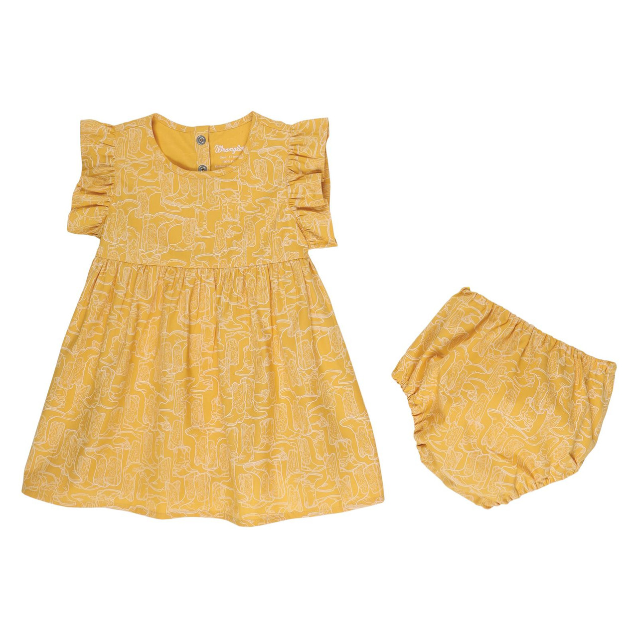 WRANGLER BABY GIRL DRESS YELLOW FRINGE WESTERN WEAR