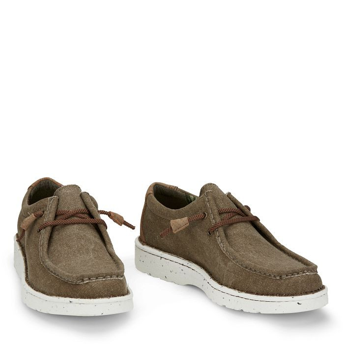JUSTIN MENS HAZER CANVAS SLIP ON - FRINGE WESTERN WEAR