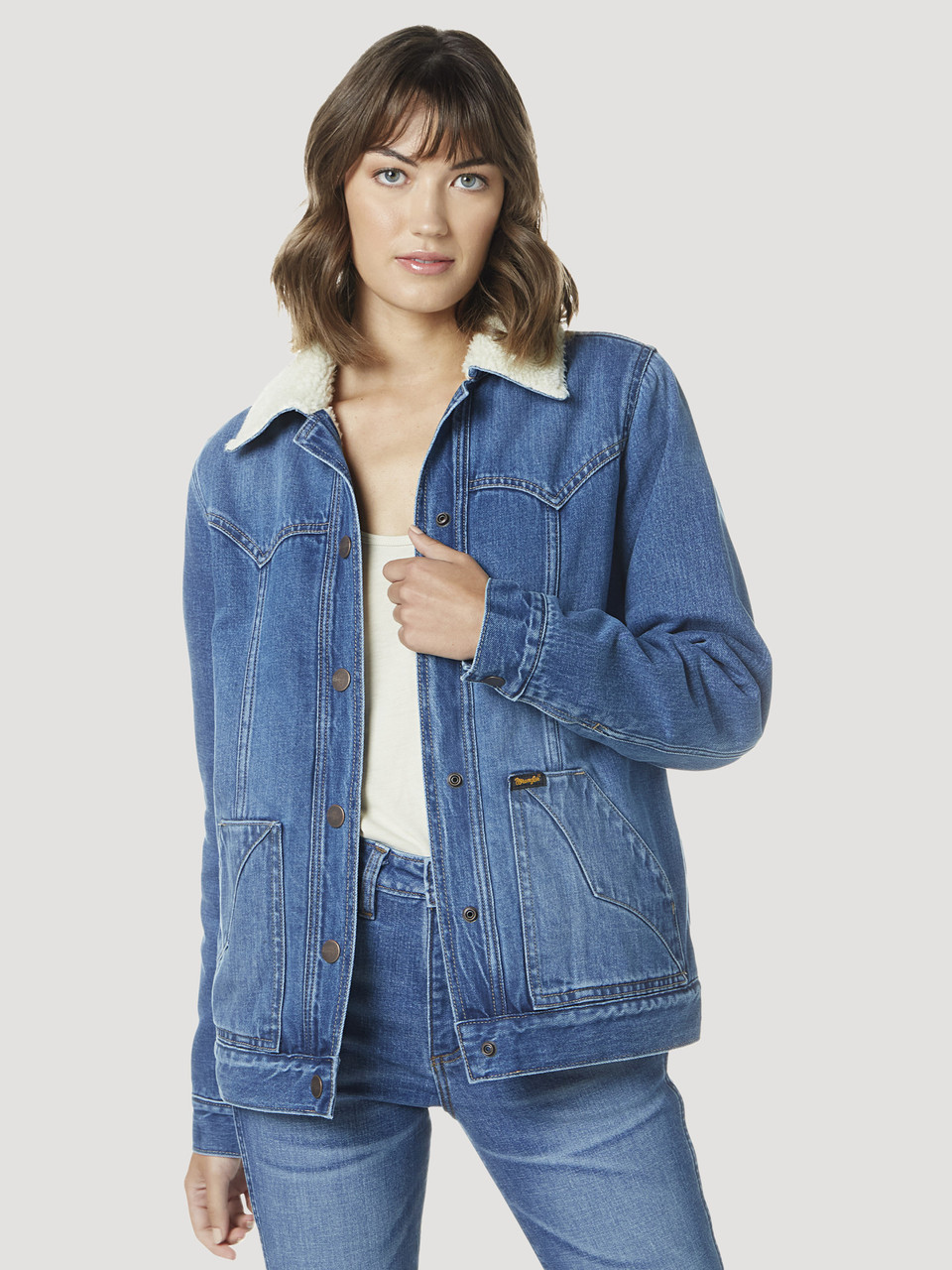 Wrangler Authentics Women's Stretch Denim Jacket, Weathered, X-Large : Buy Online at Best Price in KSA - Souq is now