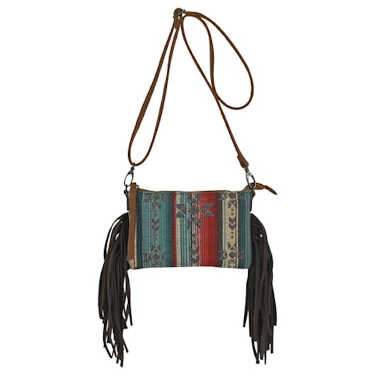 Cow Print NGIL Fashion Faux Leather Mini Purse With Fringe Tassel