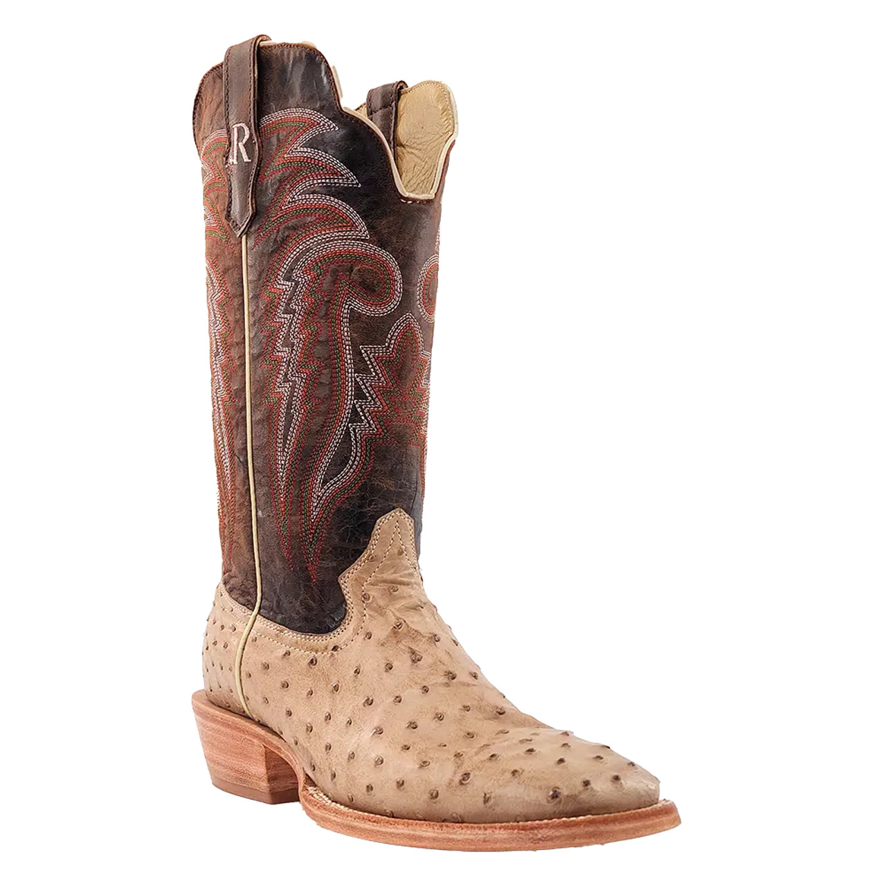 R WATSON MENS SAND BRUCIATO FULL QUILL OSTRICH - FRINGE