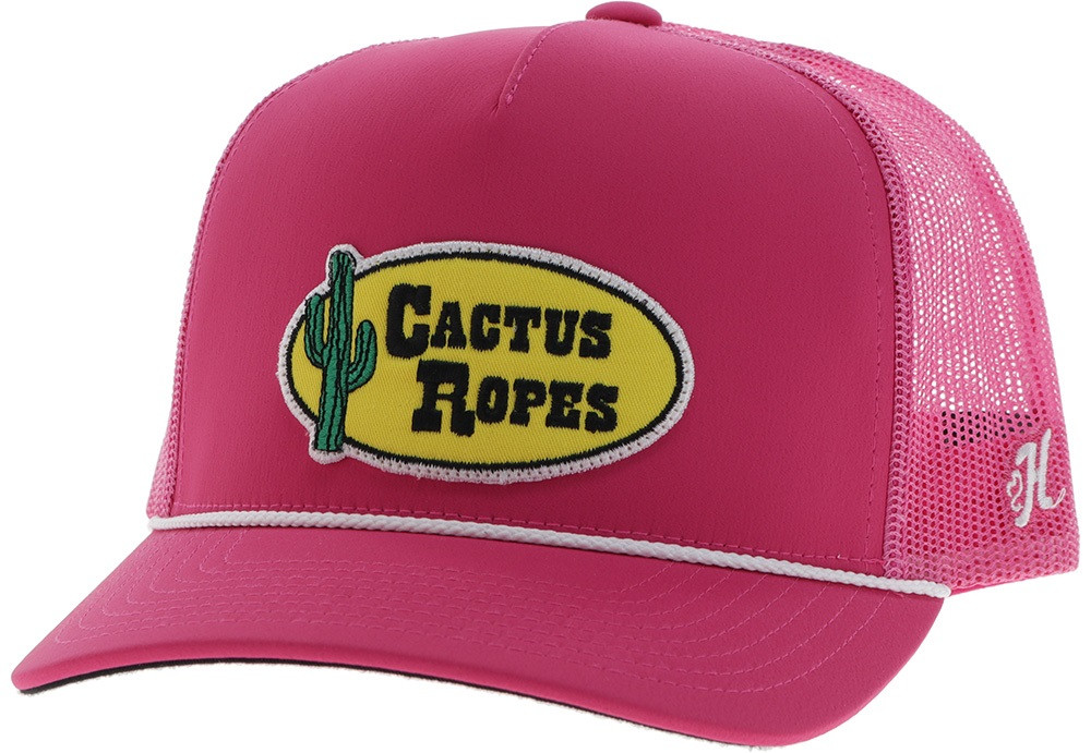 HOOEY PINK CACTUS ROPES TRUCKER HAT FRINGE WESTERN WEAR