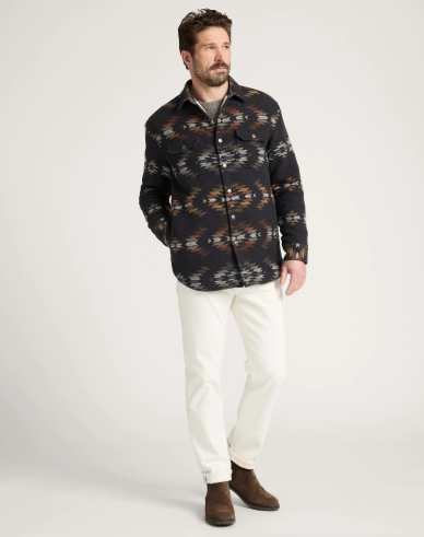 PENDLETON MEN'S WYETH FALLS COTTON CHAMOIS SHERPA-LINED SHIRT