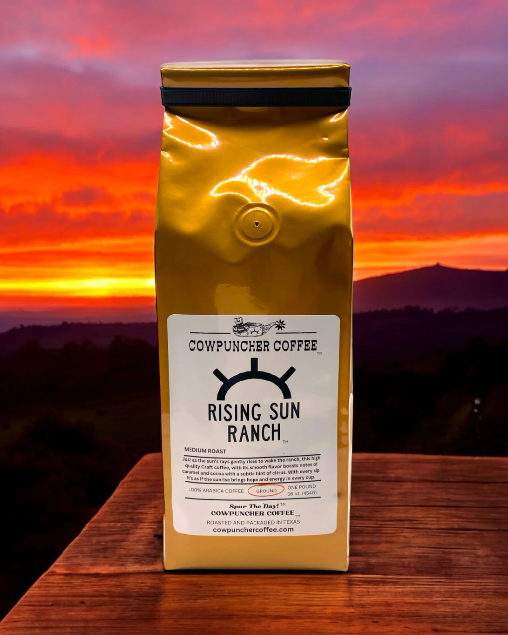 COWPUNCHER RISING SUN RANCH Medium Roast, Ground - FRINGE WESTERN WEAR