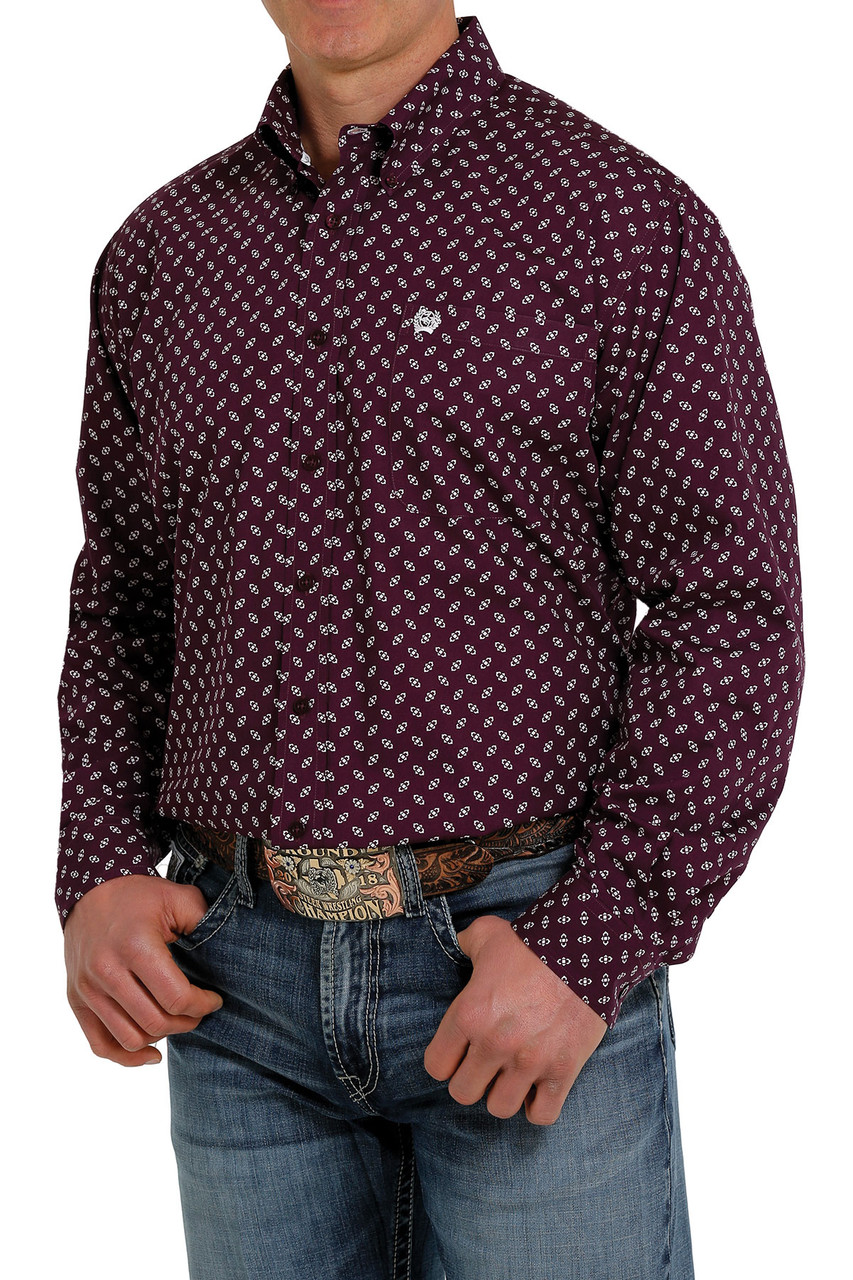 CINCH PURPLE PRINT SHIRT - FRINGE WESTERN WEAR