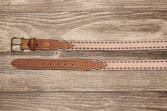 TEXAS SADDLERY-SADDLE TAN BUCKSTITCH COMBO