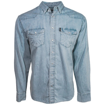 HOOEY MENS CHAMBRAY DENIM LONG SLEEVE SHIRT