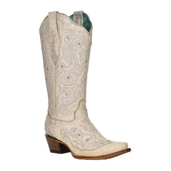 CORRAL Z5123 BONE/CRYSTAL BOOT