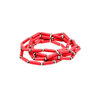 WESTCO 5 STRAND RED BEADED BRACELET