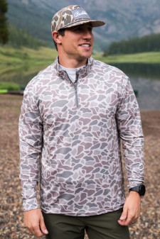 BURLEBO PERFORMANCE 1/4 ZIP DEER CAMO