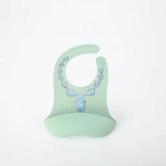 WESTERN BLUE NECKLACE / GREEN BIB