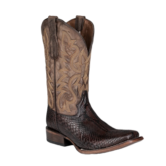 CIRCLE G MEN'S BROWN PYTHON SQUARE TOE