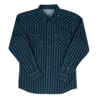 CINCH MEN'S MODERN FLORAL STRIPE PEARL SNAP SHIRT 