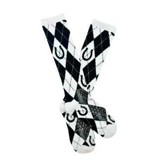 LUCKY CHUCK ARGYLE BLK/WHITE PERFORMANCE SOCK
