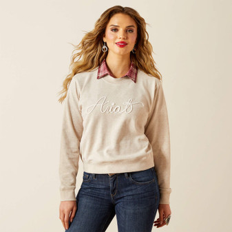 ARIT WOMENS ESSENTIAL CREW TAN SWEATSHIRT
