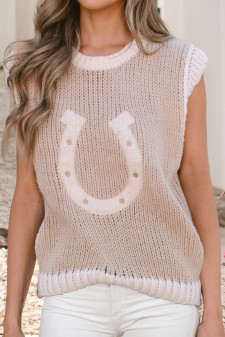 WOVEN HORSESHOE SWEATER VEST 