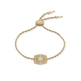 Ultra Mini Belt Buckle Bracelet (Amelia Rose) - Gold