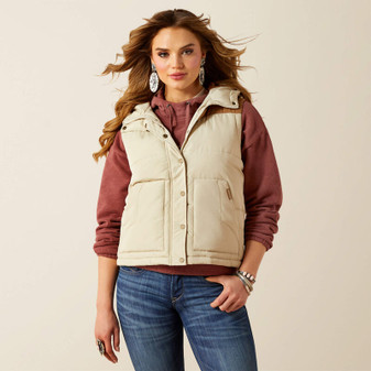ARIAT WOMENS FRONTIRT PUFFER VEST- OYSTER GREY