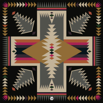 FRINGE CROSS ME 35X35 BLACK