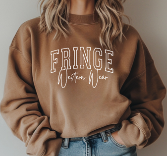 FRINGE WESTERN WEAR ESPRESSO SWEATSHIRT 