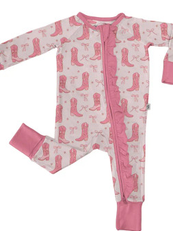 COWGIRLS BOOTS AND BOWS CONVERTIBLE ZIP PJS COWGIRLS BOOTS AND BOWS CONVERTIBLE ZIP PJS
