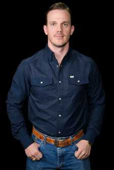 FERRELL The Collin in Black- Long Sleeve Snap Shirt