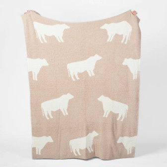 AFC COW LUXE BLANKET TAN/WHITE