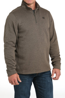 CINCH MENS BROWN 1/4 ZIP