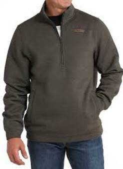 CINCH MEN'S OLIVE HALF ZIP PULLOVER MWK1913003