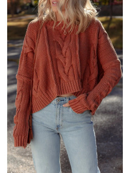 CHUNKY REDWOOD KNIT SWEATER