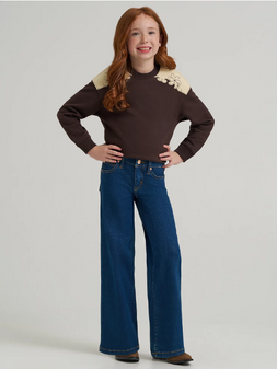 WRANGLER X LAINEY WILSON GIRLS WIDE LEG JEAN