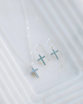 STEVIE CROSS EARRING SILVER