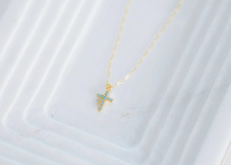 STEVIE CROSS NECKLACE GOLD
