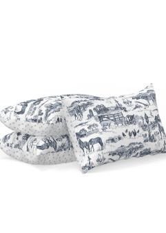 ALEDO TOILE NAVY KING SHAM