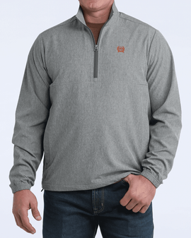 CINCH MENS GREY 1/4 ZIP WINDBREAKER
