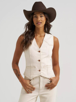 WM denim vest white