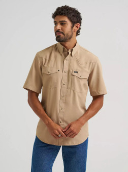MENS WRANGLER ATG SHORT SLEEVE BUTTON UP 