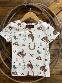 ROCK&ROLL BUCKING BRONC KIDS GRAPHIC TEE