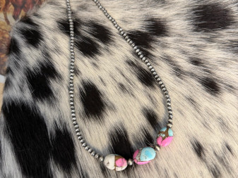 Sterling Silver Pearls with Cotton Candy Stones 