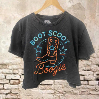BOOT SCOOT BOOGIE CROPPED TEE