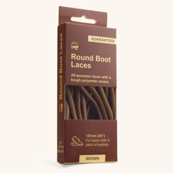 ROUND BOOT LACES 54" - BROWN