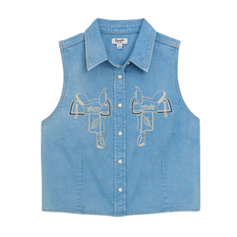 WRANGLER WOMENS DENIM SLEEVELESS TOP 