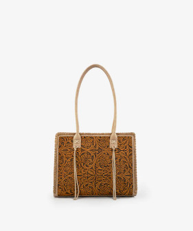 WRANGLER TOOLED TOTE BAG - TAN 