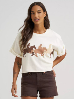 Wrangler Retro® Vintage Crew Sweatshirt – Short Sleeve Cowboys Edition