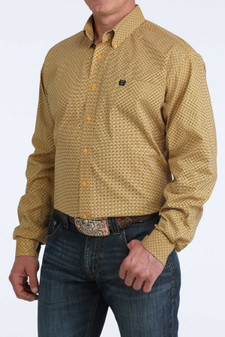 CINCH MENS L/S PRINT GOLD MTW1106071