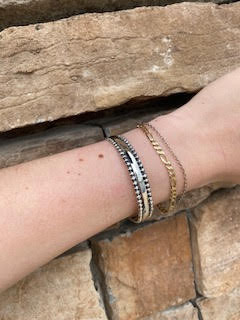 STERLING SILVER CUFF WITH ACCENTS 