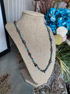 MIXED TURQUOISE SAUCER NECKLACE 