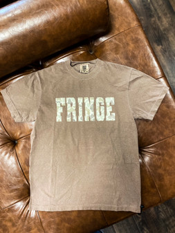 FRINGE EMBROIDERED BROWN AND CAMO TEE 